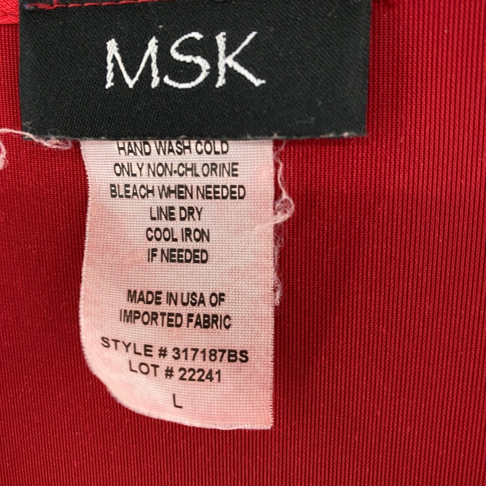 MSK Womens Y2K Red Velvet Fairy Boho Bell Sleeve V Neck Top Whimsy Size L - Picture 3 of 7